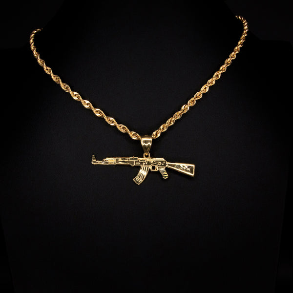 10k Gold AK-47 Pendant