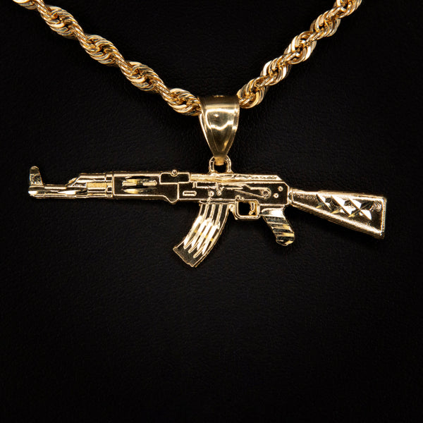 10k Gold AK-47 Pendant