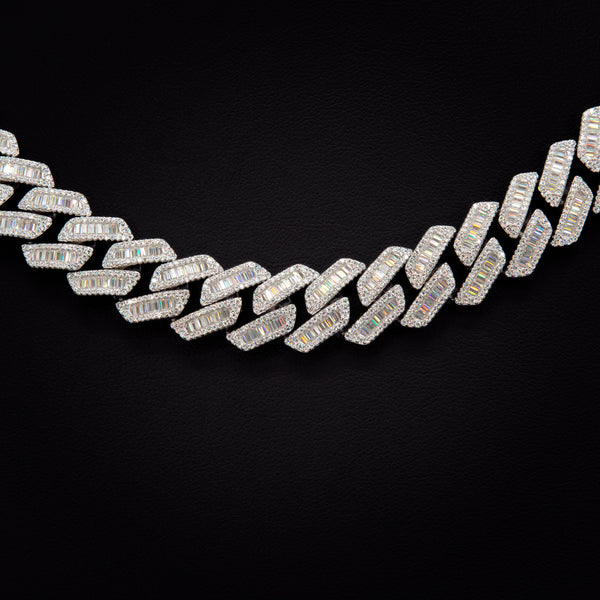 14mm Baguette Cuban Link Necklace