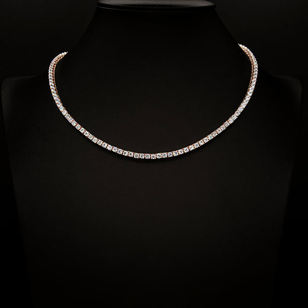 3mm Tennis Necklace in 925 Rose Gold