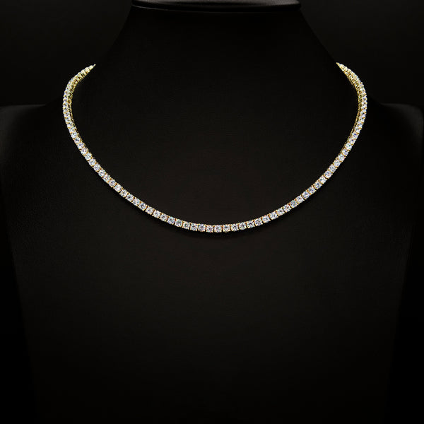 3mm Tennis Necklace in 925 Yellow Gold