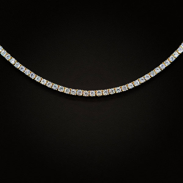 3mm Tennis Necklace in 925 Yellow Gold