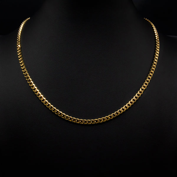 4mm Miami Cuban Necklace in Yellow Gold