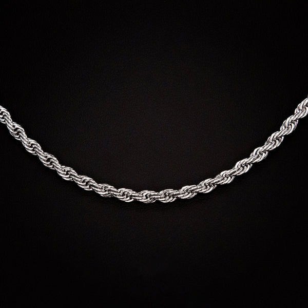 4mm Rope Chain in White Gold