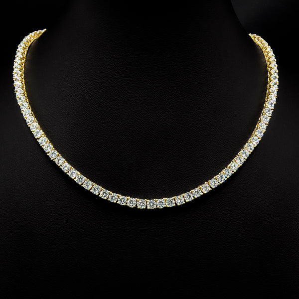 VVS 4mm Tennis Necklace in Yellow Gold