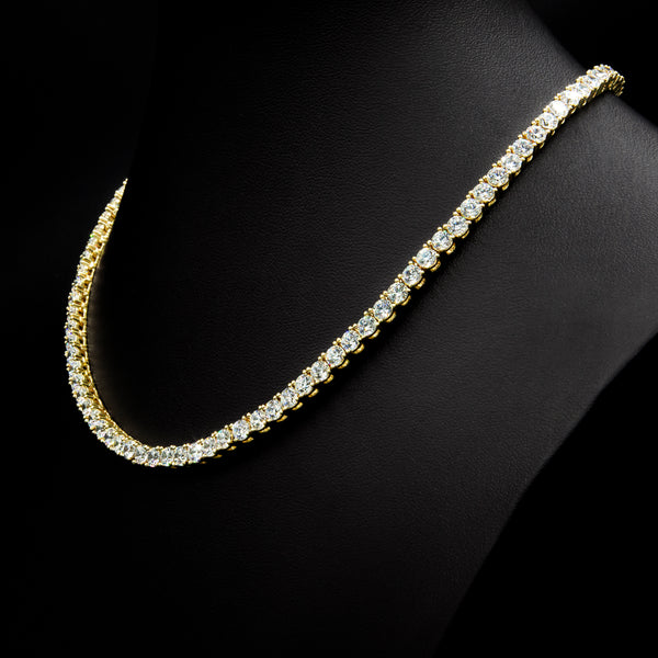 VVS 4mm Tennis Necklace in Yellow Gold