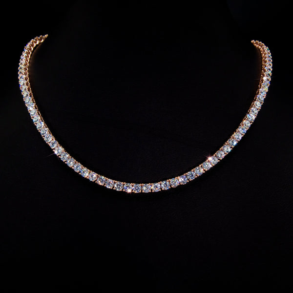 VVS 4mm Tennis Necklace in Rose Gold