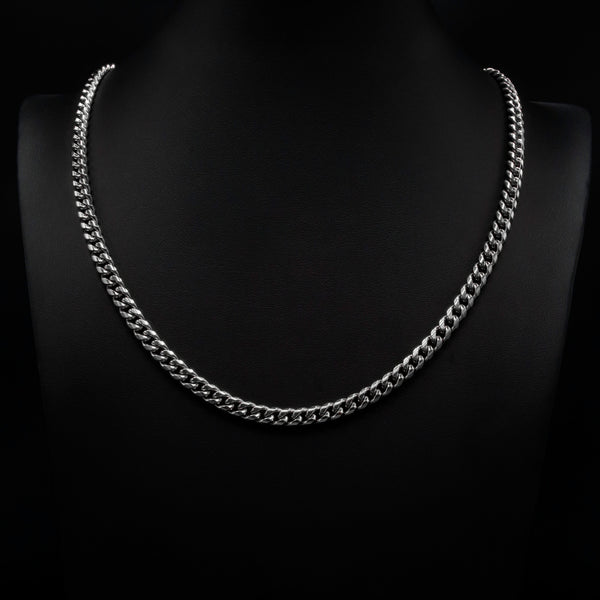 6mm Miami Cuban Necklace in White Gold