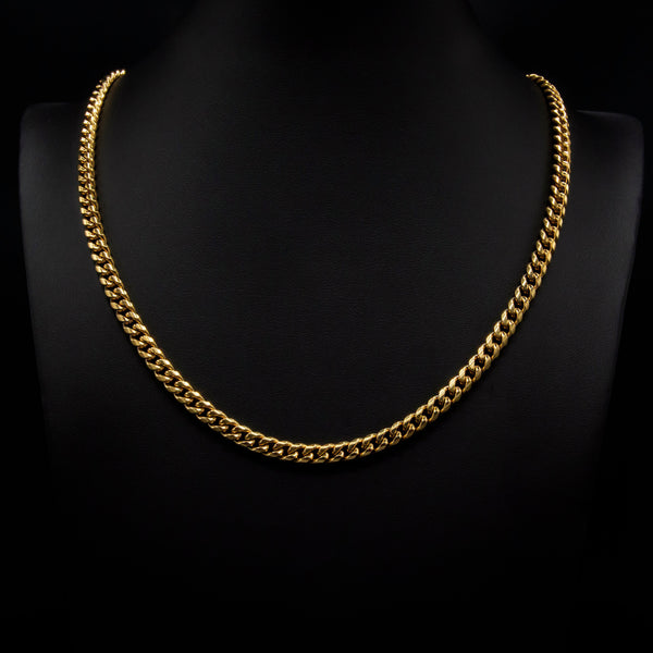 6mm Miami Cuban Necklace in Yellow Gold