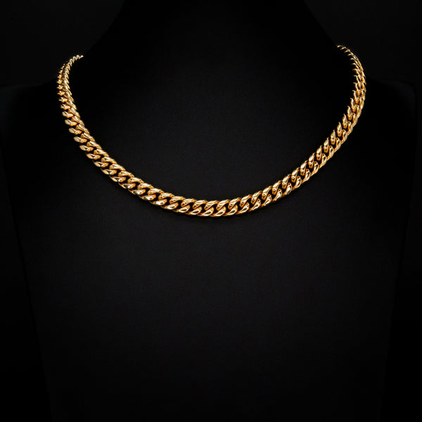 8mm Miami Cuban Necklace in Yellow Gold