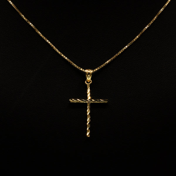 Diamond Cut Cross 10k Solid Gold