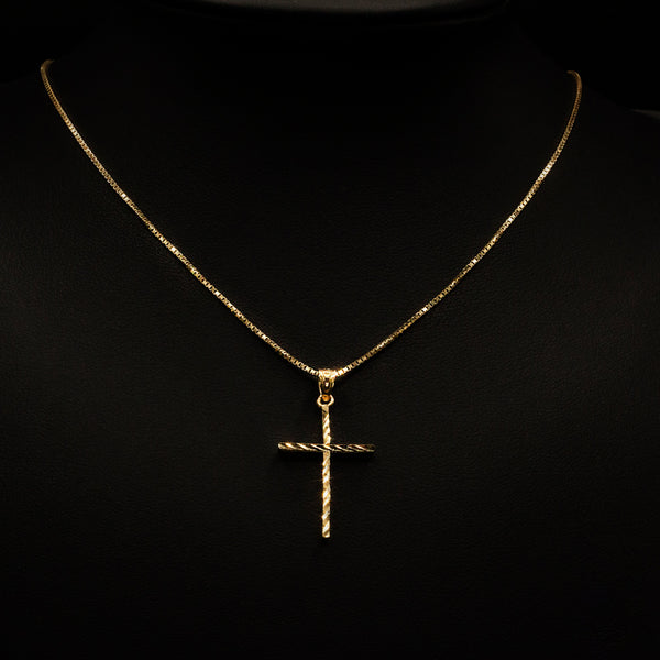 Diamond Cut Cross 10k Solid Gold