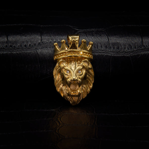 King Lion Pendant in Yellow Gold