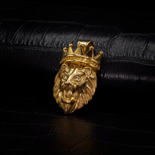 King Lion Pendant in Yellow Gold