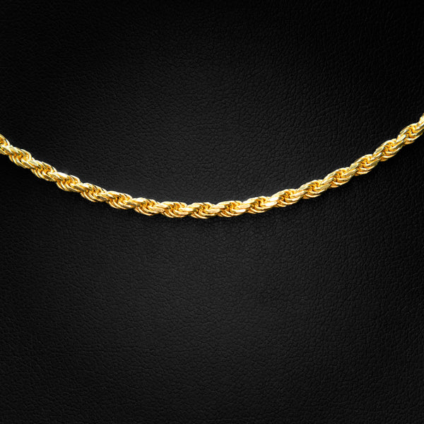 3mm Rope Chain in 925 Gold