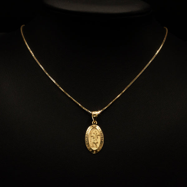 Saint Christopher Oval Shape 10k Solid Gold