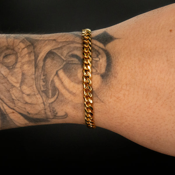 6mm Cuban Bracelet in Yellow Gold