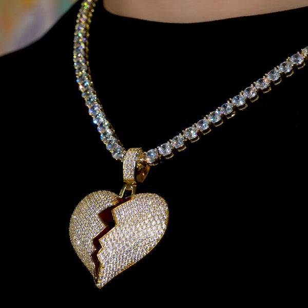 Broken Heart Pendant in Yellow Gold