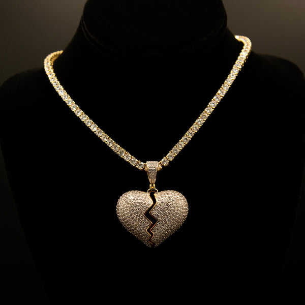 Broken Heart Pendant in Yellow Gold